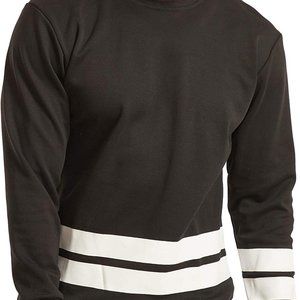 Ouber Men's Pullover Sweatshirt Long Sleeve Crewneck Trendy Stripe Print M NEW